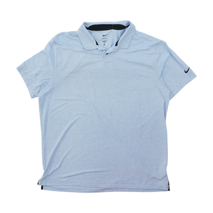 Blue Solid Short Sleeve Polo