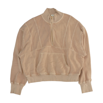 Tan Solid 1/4 Zip Pullover