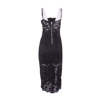 Black Floral Midi Dress