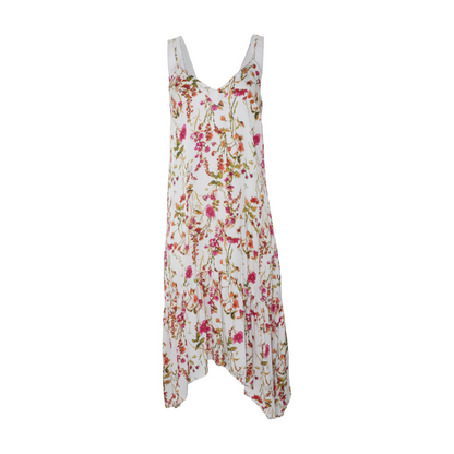 White Floral Midi Dress