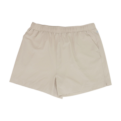 Beige Solid Active Shorts