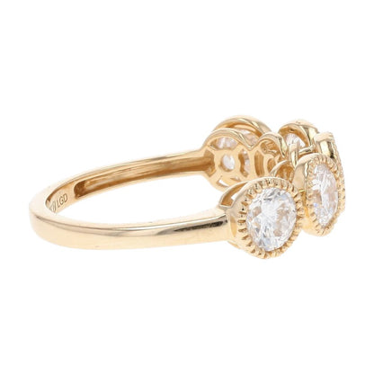 2 Ct 14K Gold Beaded Bezel Set Round Lab Grown Diamond Band