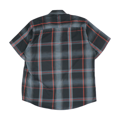 Black Plaid Short Sleeve Button Down