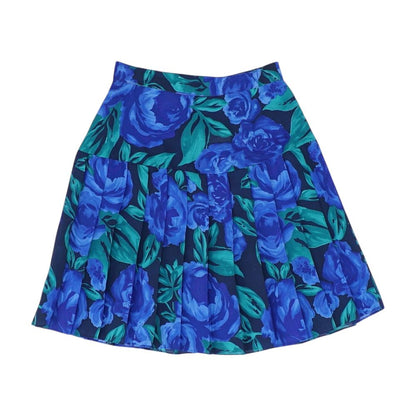 Blue Floral Mini Skirt