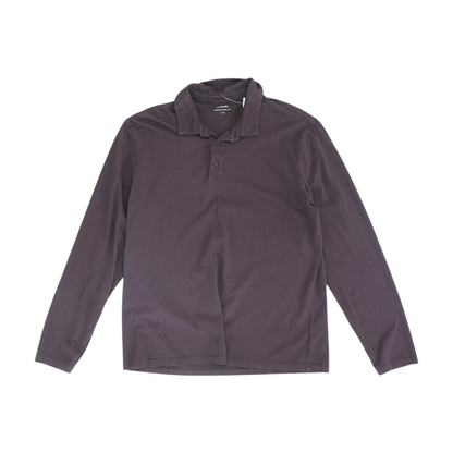 Burgundy Solid Long Sleeve Polo