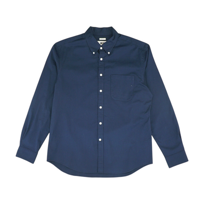 Navy Solid Long Sleeve Button Down