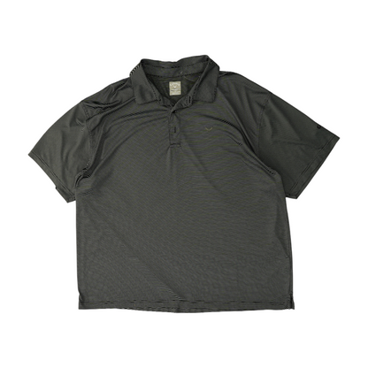 Gray Striped Short Sleeve Polo