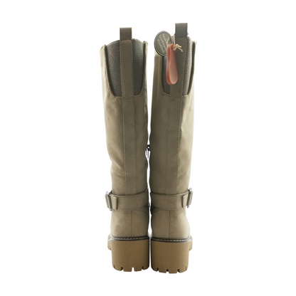 Gray Knee-High Boots