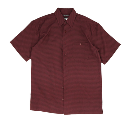Maroon Check Short Sleeve Button Down