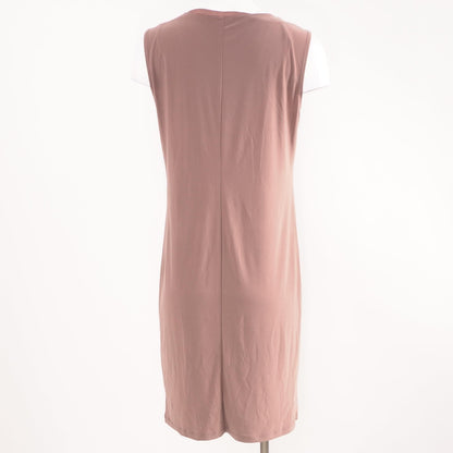 Brown Solid Midi Dress
