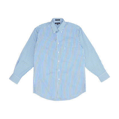 White Striped Long Sleeve Button Down