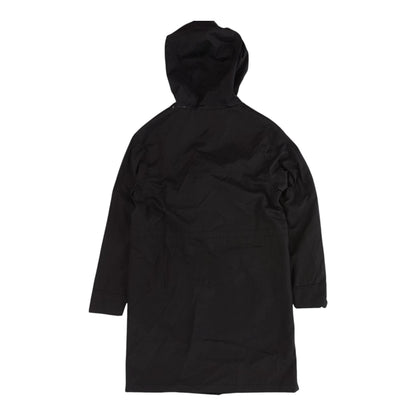 Black Solid Peacoat Coat