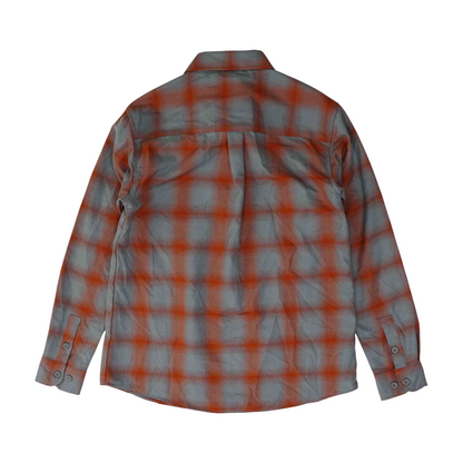 Orange Plaid Flannel Button Down