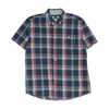 Navy Plaid Short Sleeve Button Down