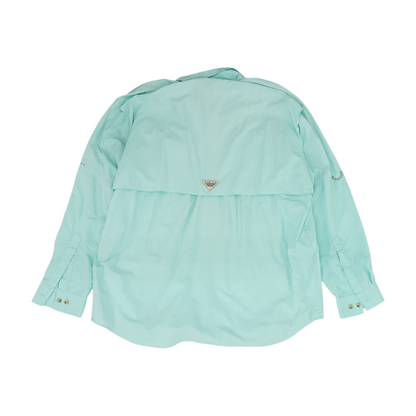 Green Solid Outdoor Button Down