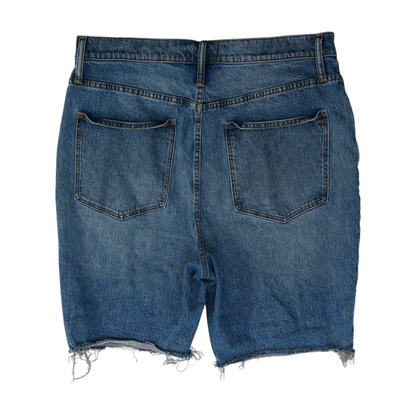 Blue Solid Denim Shorts