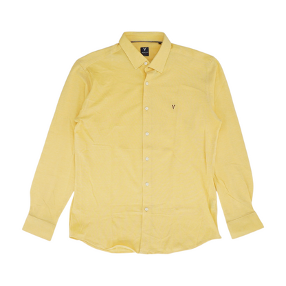 Yellow Solid Long Sleeve Button Down