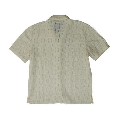 Ivory Solid Short Sleeve Button Down