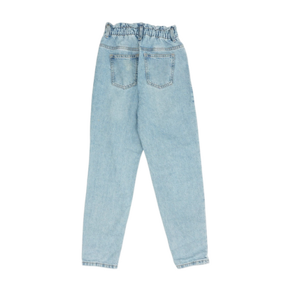Blue Solid Straight Jeans