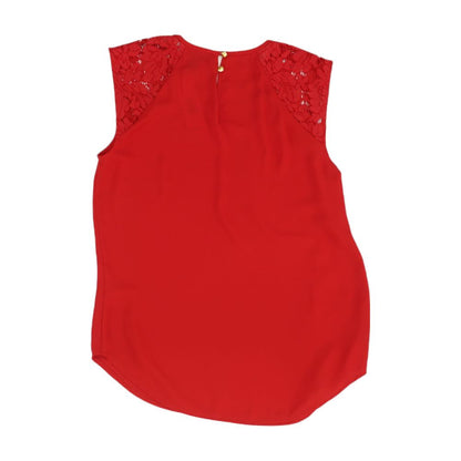 Red Solid Sleeveless Blouse