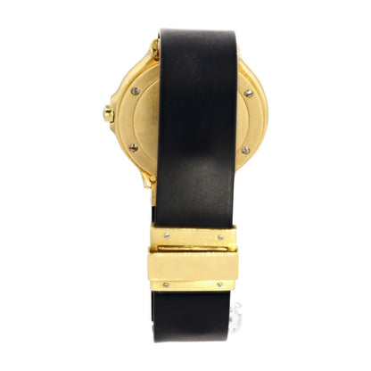 Women's 18K Gold Case With Black Silicone Band Watch