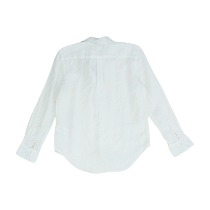 White Solid Long Sleeve Button Down