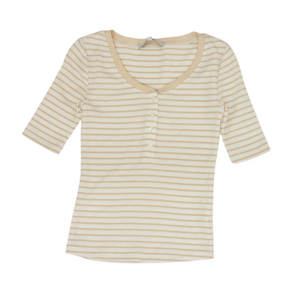 Tan Striped Blouse