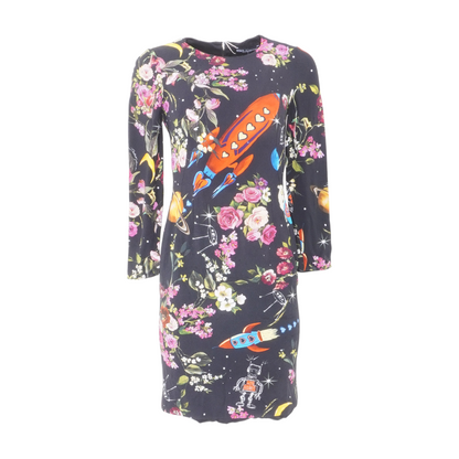 Rocketship Floral Long Sleeve Midi Dress