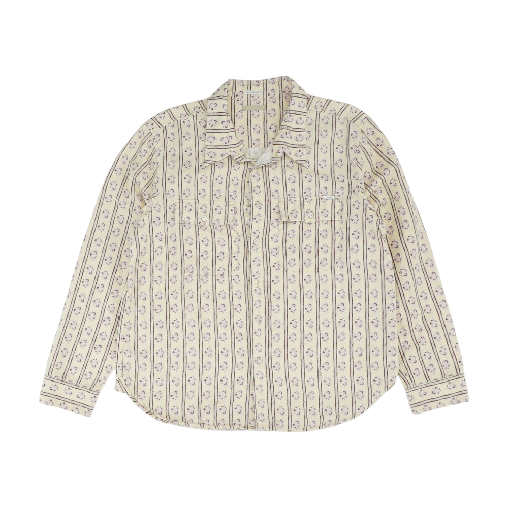 Cream Graphic Button Down