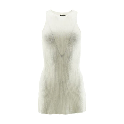 White Solid Mini Dress