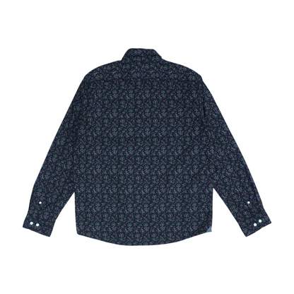 Black Floral Long Sleeve Button Down