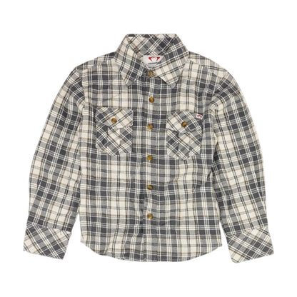 Gray Plaid Flannel Button Down