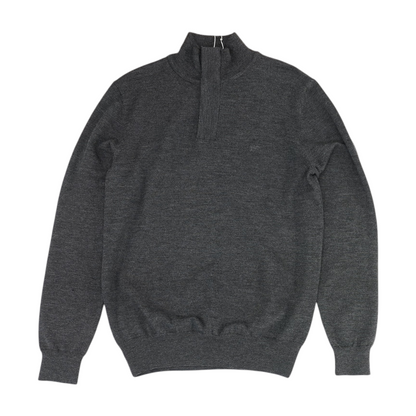 Charcoal Solid 1/4 Zip Sweater