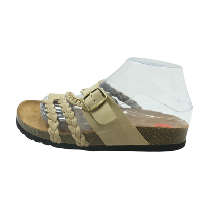 Cliffs Beige Flat Sandals – Image 1