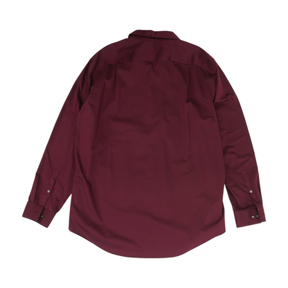 Burgundy Solid Long Sleeve Button Down