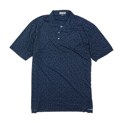 Navy Graphic Short Sleeve Polo