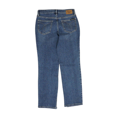 Blue High Rise Slim Leg Jeans