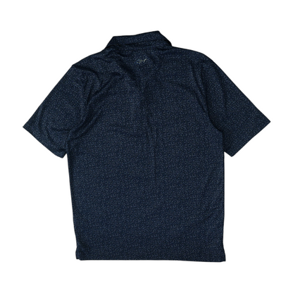Navy Print Short Sleeve Polo