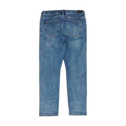 Blue High Rise Straight Leg Jeans