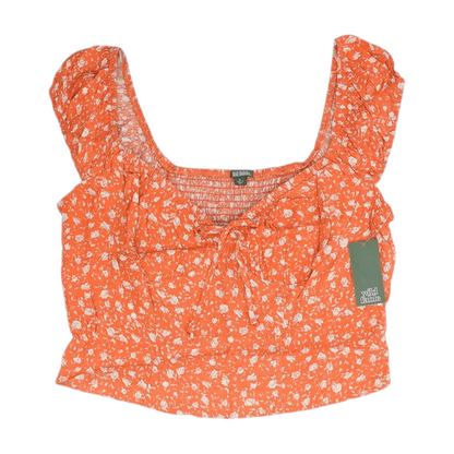Orange Floral Cropped Blouse