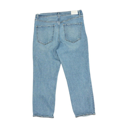 Blue High Rise Straight Leg Jeans