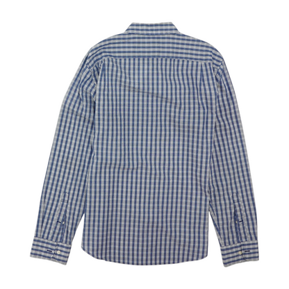 Blue Plaid Long Sleeve Button Down