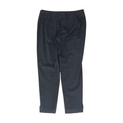 Navy Cotton Blend Pull On Side Zip Dress Pants