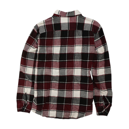 Burgundy Tall Plaid Flannel Button Down