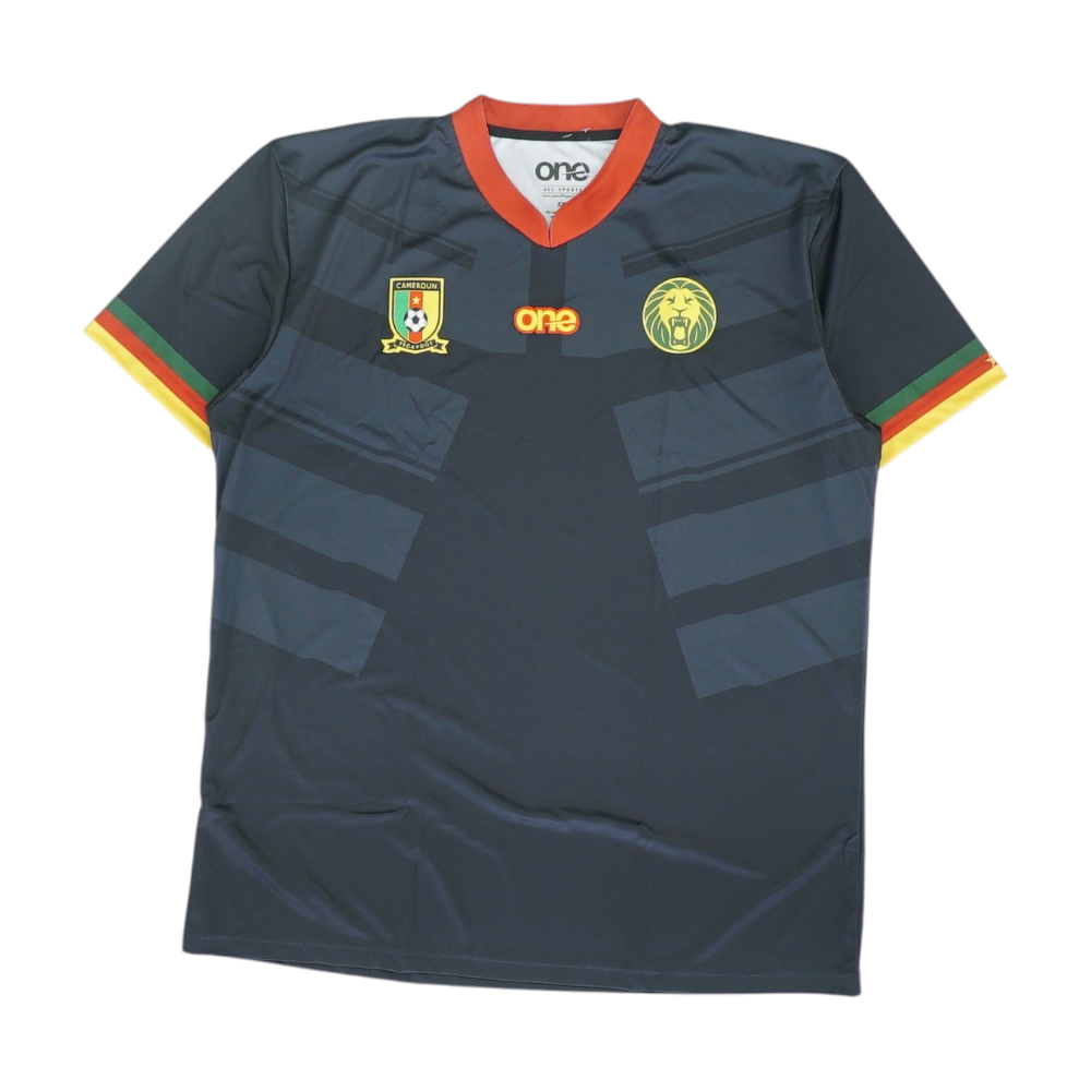 Men's Black Camerooian Football Federation Short Sleeve Jersey