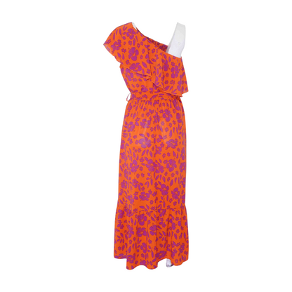 Red Floral Midi Dress