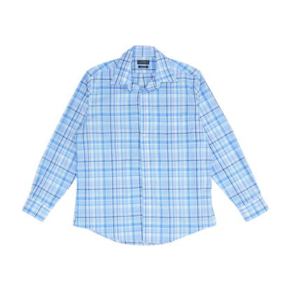 Blue Plaid Long Sleeve Button Down