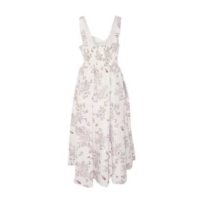 White Floral Midi Dress