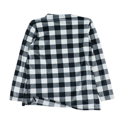 White Check Fleece Pullover