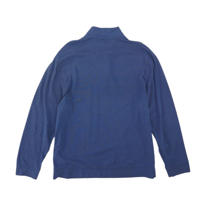 Blue Solid 1/4 Zip Pullover